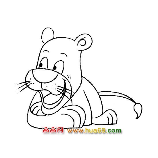 可爱的狮子（简笔画）2
