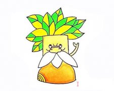 卡通大树爷爷的画法步骤图带颜色