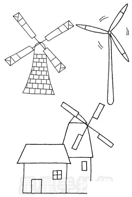 风车简笔画图片画法