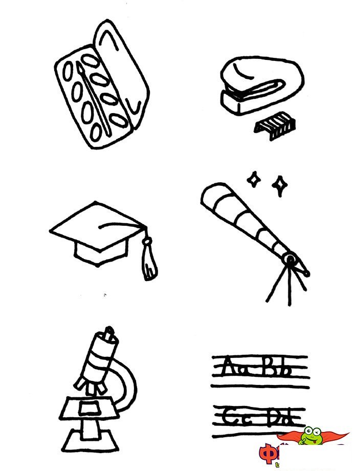 学习用品卡通简笔画大全，超简单的文具简笔画