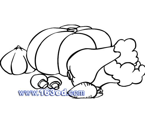 简笔画:南瓜白菜