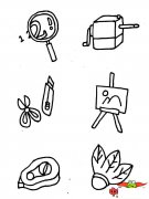 学习用品卡通简笔画大全，超简单的文具简笔画