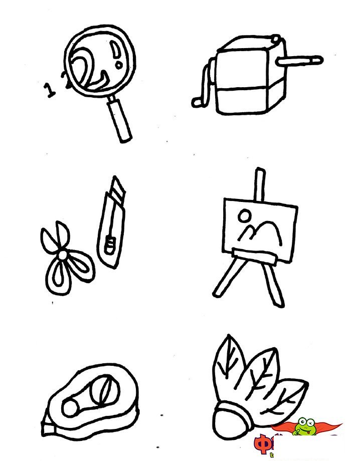 学习用品卡通简笔画大全，超简单的文具简笔画