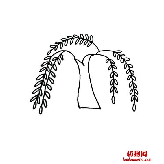 柳树的简笔画怎么画