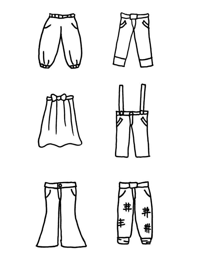 卡通服服装简笔画