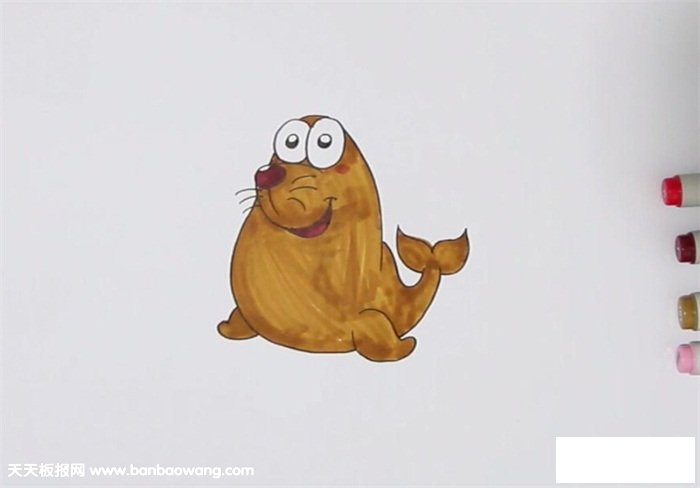 海狮怎么画简笔画，海狮简笔画步骤