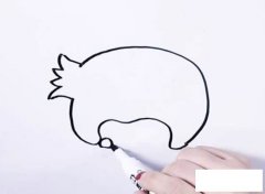 树上的石榴简笔画步骤图