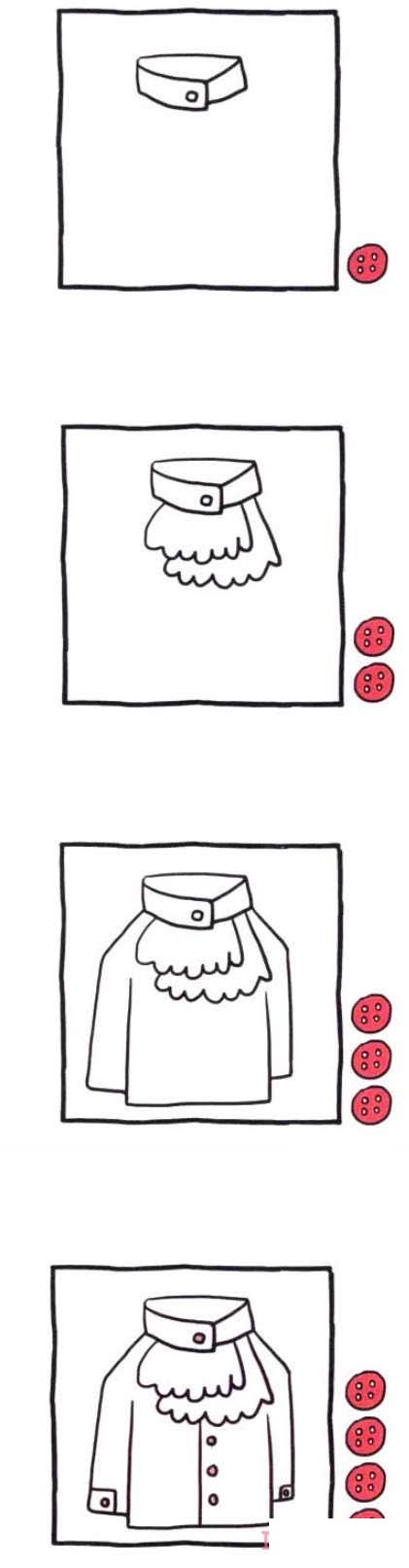 怎么画长袖衬详细步骤图简笔画教程涂色