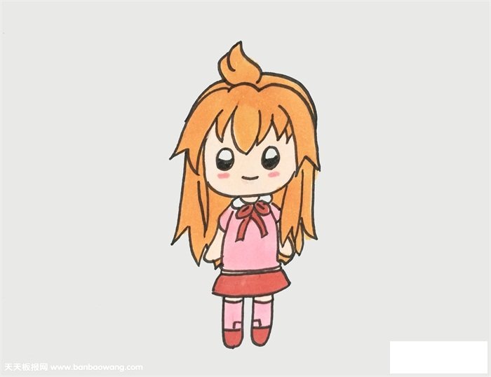 卡通人物画可爱又简单