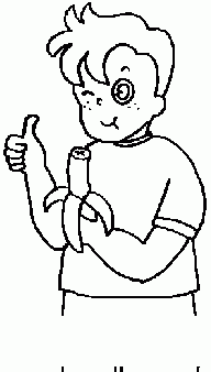 男孩吃香蕉简笔画