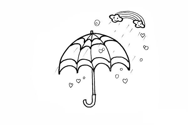 漂亮的雨伞简笔画