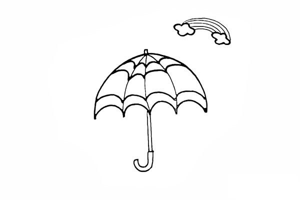 漂亮的雨伞简笔画