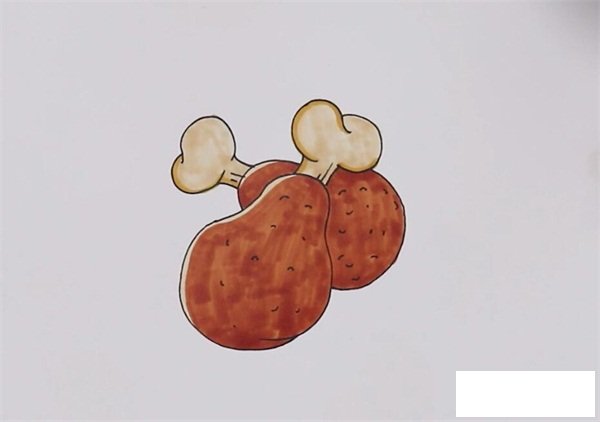 鸡腿简笔画