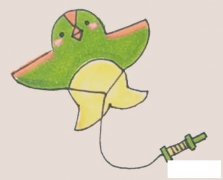 小燕子风筝简笔画画法步骤图片