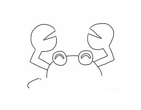开心的螃蟹简笔画画法步骤