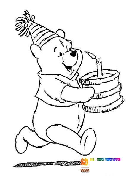 小熊维尼过生日简笔画