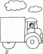 男人开大货车简笔画