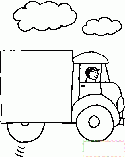 男人开大货车简笔画