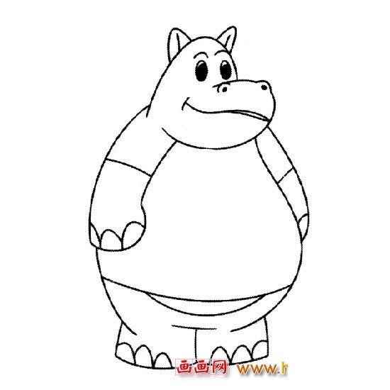 简笔画：可爱的河马1