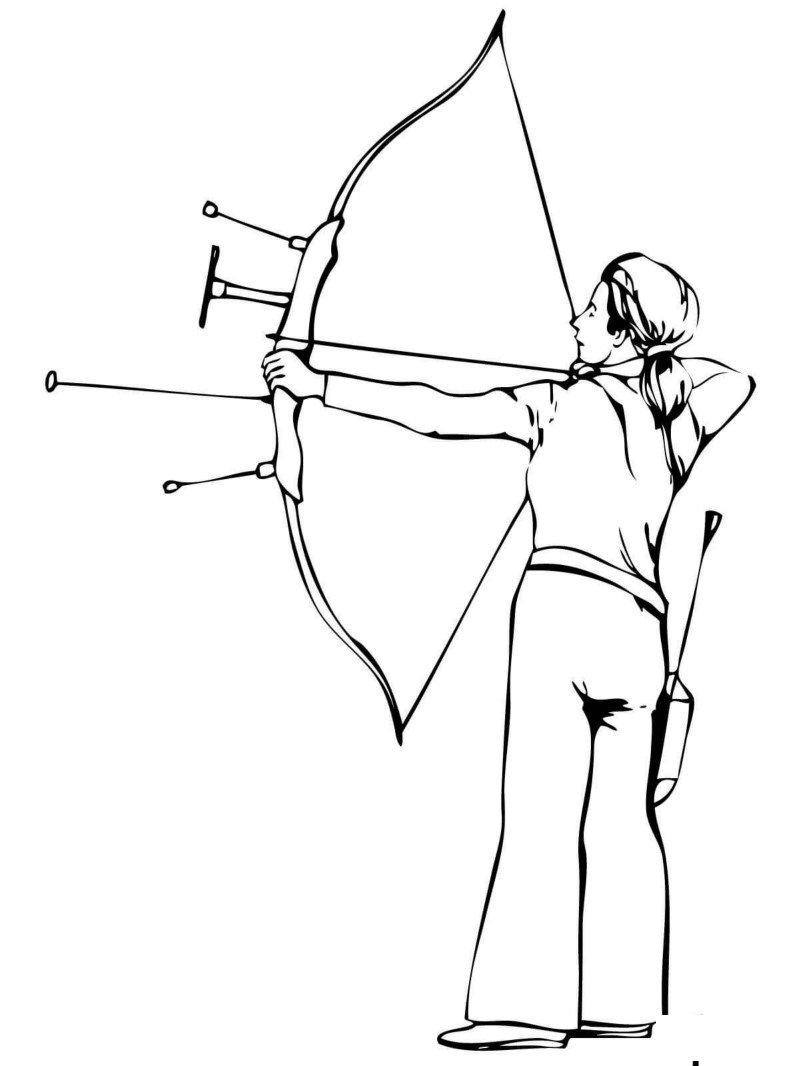 弓箭手射击简笔画（四）