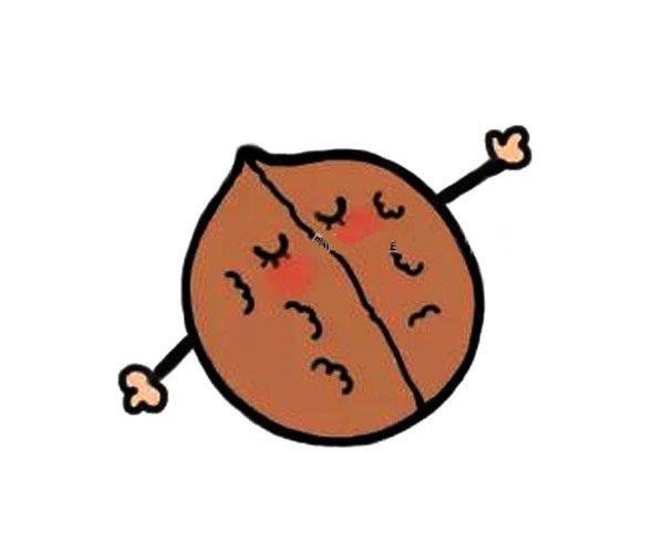 卡通核桃简笔画