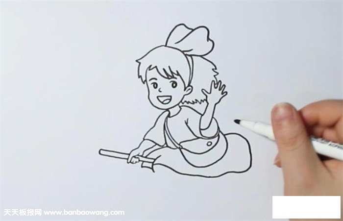 魔女宅急便琪琪简笔画