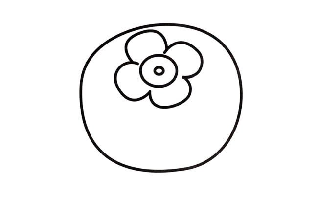 柿子水果简笔画步骤图片大全