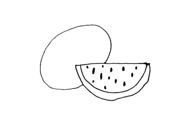 彩色西瓜简笔画步骤图