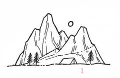 怎么画一座山丘风景的画法简笔画简单好看