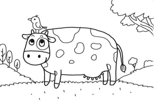 奶牛简笔画
