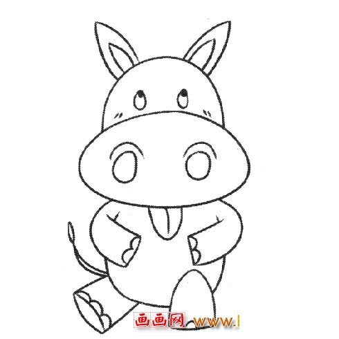 简笔画：可爱的小牛