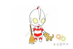 Q版杰克奥特曼与可爱的小狗