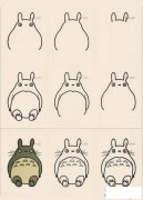 龙猫简笔画教程步骤图片：怎么画龙猫