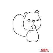 河狸鼠的卡通简笔画法