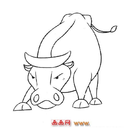 简笔画：发怒的牛