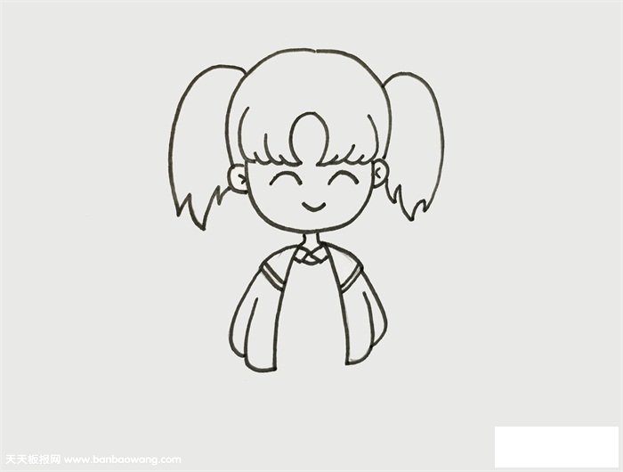 卡通画人物可爱小女孩