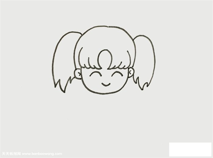 卡通画人物可爱小女孩