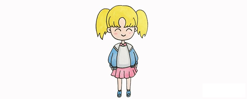 卡通画人物可爱小女孩
