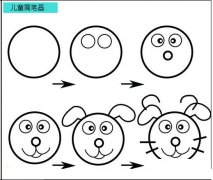 儿童简笔画图片：猫咪头的画法