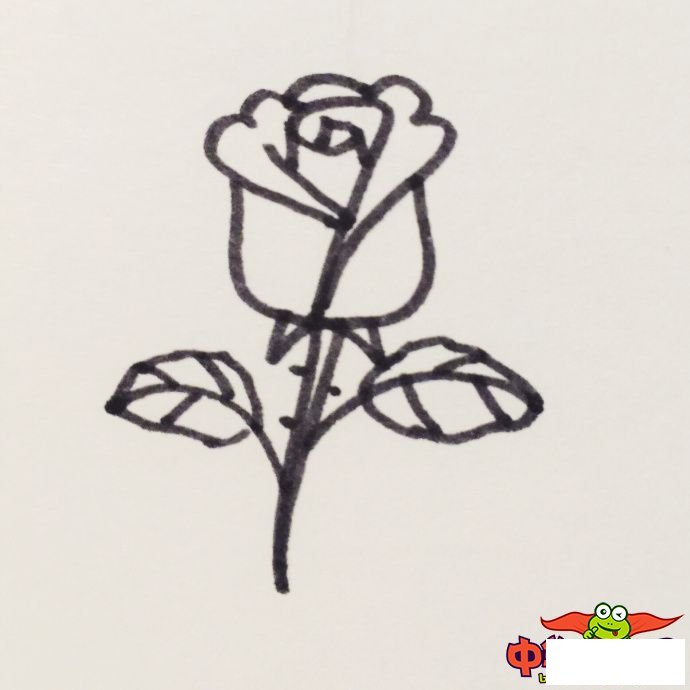 玫瑰花怎么画简单好看，玫瑰花简笔画图片大全