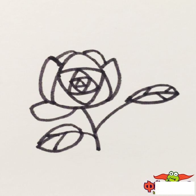 玫瑰花怎么画简单好看，玫瑰花简笔画图片大全