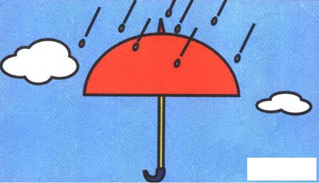 雨伞彩色简笔画图片