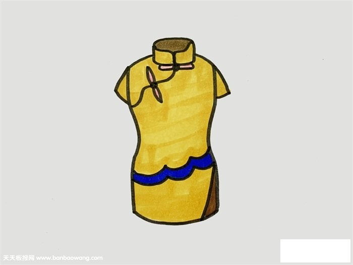 旗袍怎么画简单