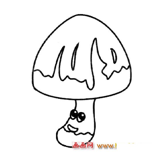 简笔画：卡通蘑菇1
