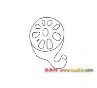 莲藕简笔画：被切开了1