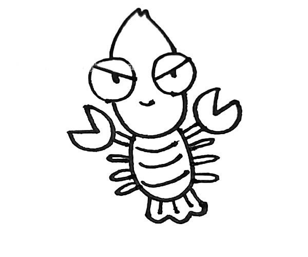 卡通龙虾简笔画