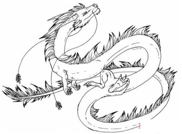 中国龙怎么画好看易学 中国龙简笔画图片