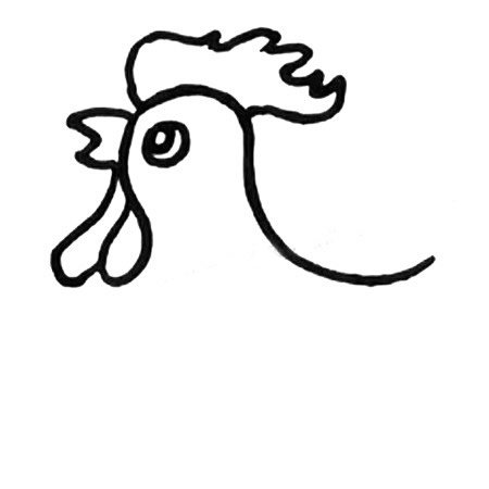 大公鸡简笔画