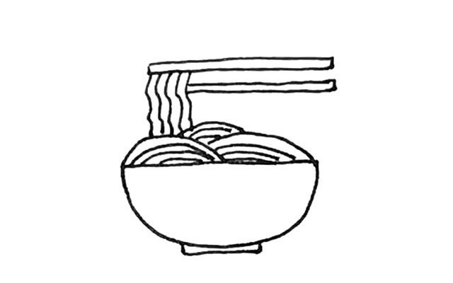 一碗面条简笔画
