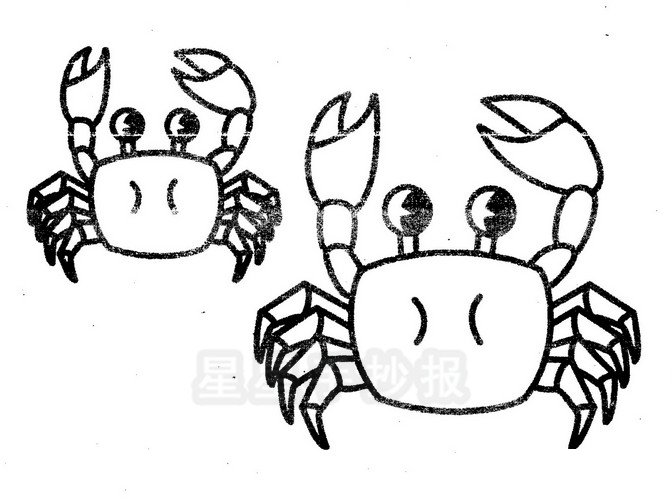 螃蟹简笔画图片